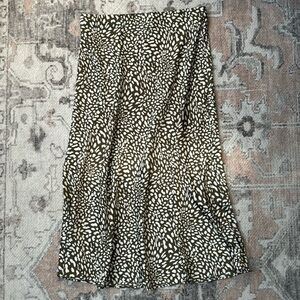 NWT Loft Animal Print Midi Skirt Olive Size M